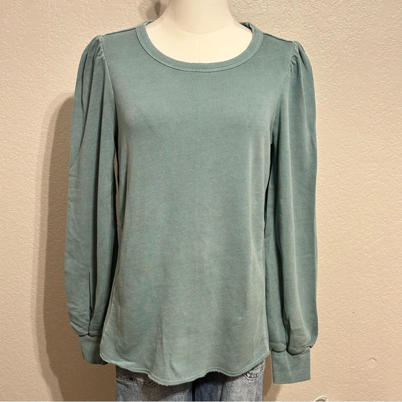 Teal Puff Sleeve Sweatshirt - Picture 2 of 8
